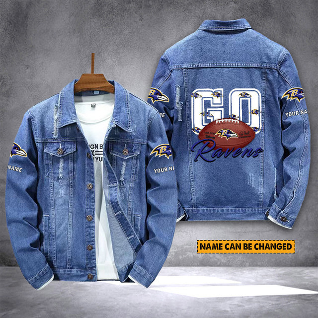 Baltimore Ravens Personalized New Denim Jacket S9DJ033