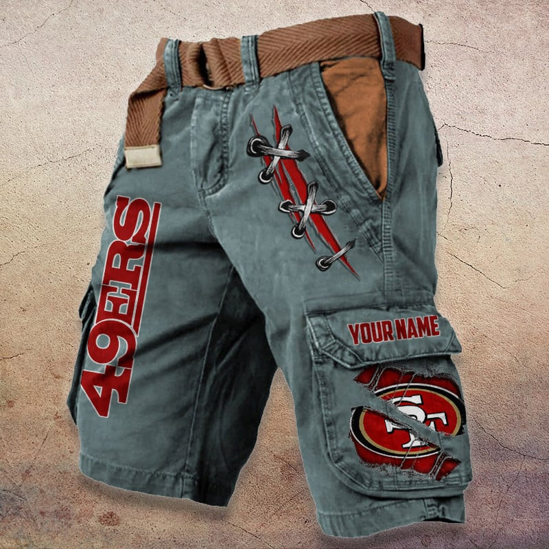 San Francisco 49ers Pocket Print Cargo Shorts (Belt Not Included) PB1CQXP