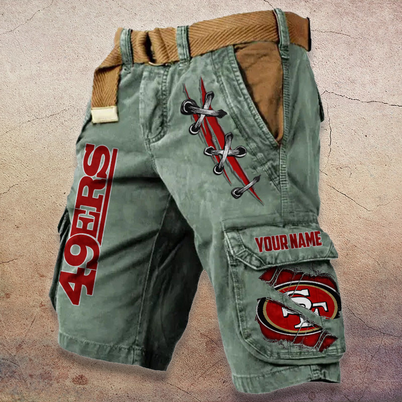 San Francisco 49ers Pocket Print Cargo Shorts (Belt Not Included) PB1CQXP