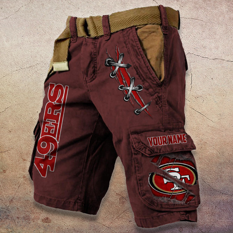 San Francisco 49ers Pocket Print Cargo Shorts (Belt Not Included) PB1CQXP