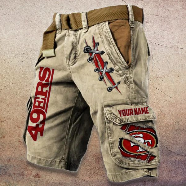 San Francisco 49ers Pocket Print Cargo Shorts (Belt Not Included) PB1CQXP