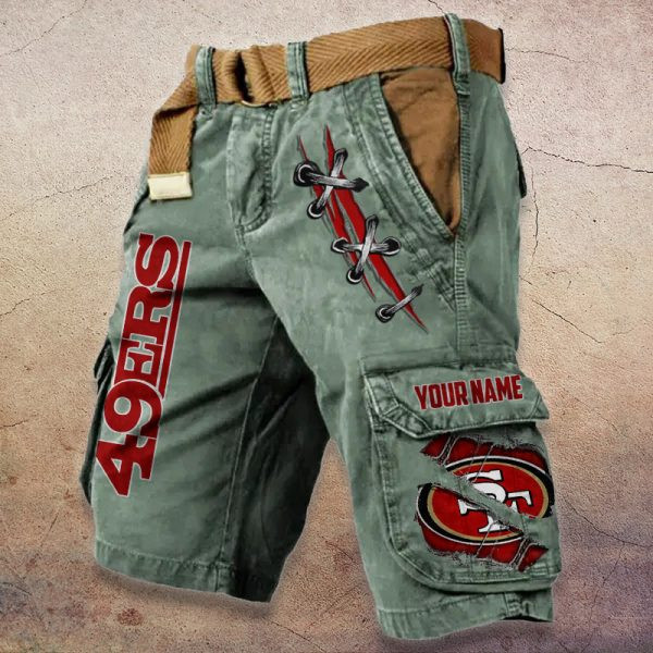 San Francisco 49ers Pocket Print Cargo Shorts (Belt Not Included) PB1CQXP