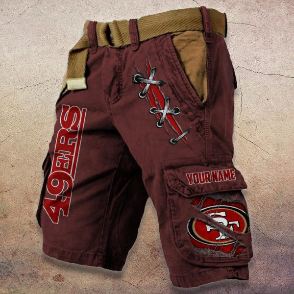 San Francisco 49ers Pocket Print Cargo Shorts (Belt Not Included) PB1CQXP