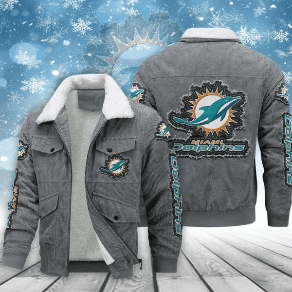 Miami Dolphins Men's Thickened Corduroy Jacket ( SIZE M - 8 XL ) PB7T548