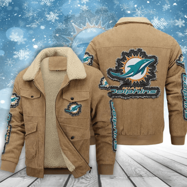 Miami Dolphins Men's Thickened Corduroy Jacket ( SIZE M - 8 XL ) PB7T548