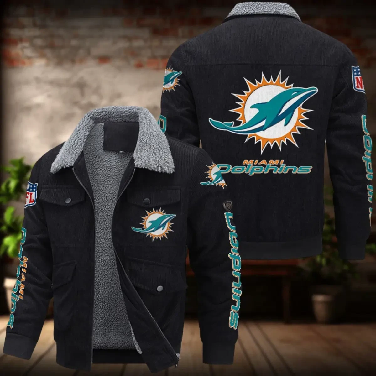 Miami Dolphins Men's Thickened Corduroy Jacket ( SIZE M - 8 XL ) PBMR6H1