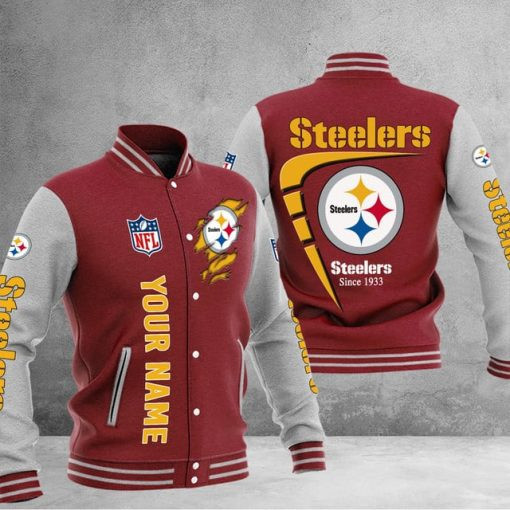 Pittsburgh Steelers Custom Multicolors Button Jacket PBESOP2