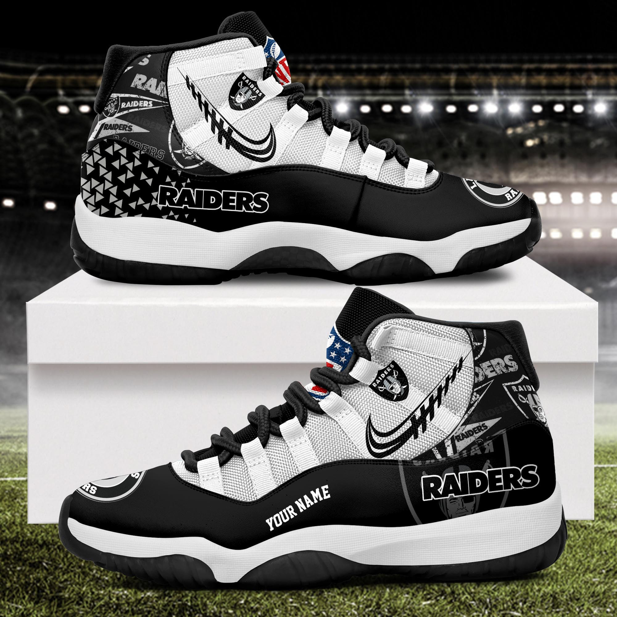 Las Vegas Raiders Air Jordan 11 Shoes JD027