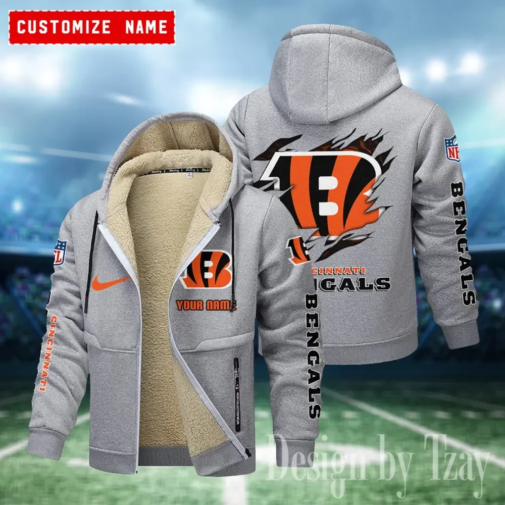 Cincinnati Bengals Hoodies Zip Velvet Coat ANZTZH072