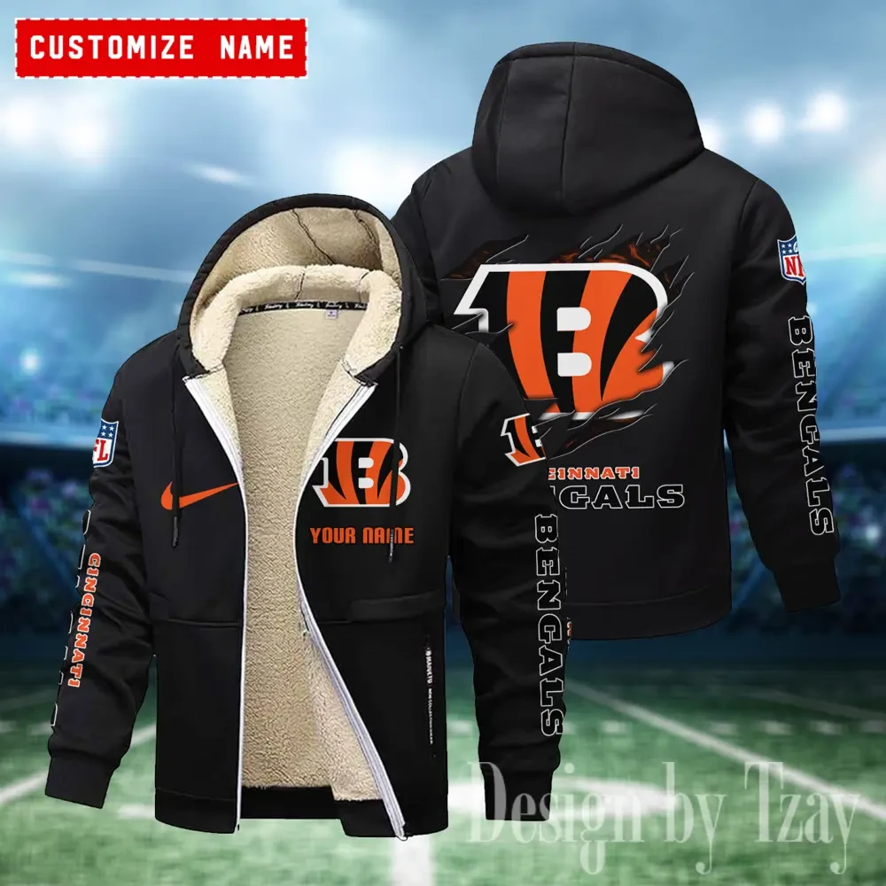 Cincinnati Bengals Hoodies Zip Velvet Coat PB2CXVX