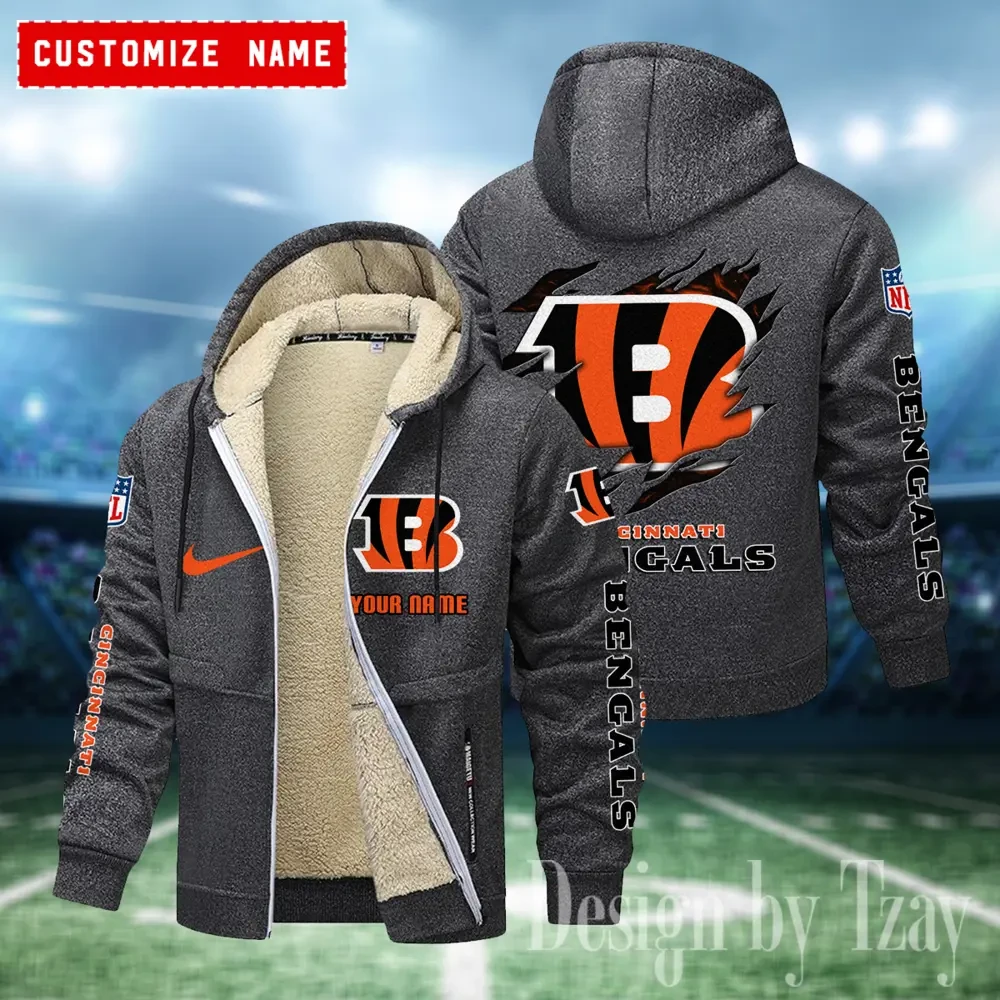 Cincinnati Bengals Hoodies Zip Velvet Coat PB2CXVX