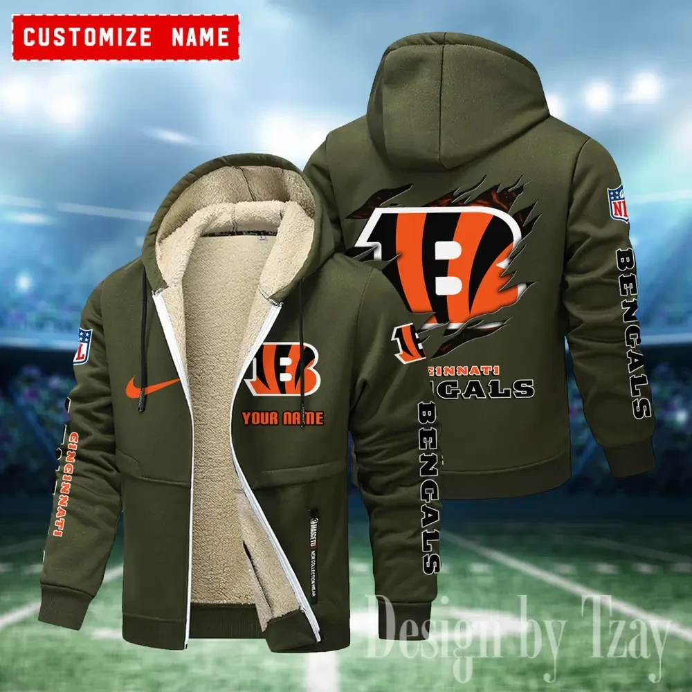 Cincinnati Bengals Hoodies Zip Velvet Coat PB2CXVX