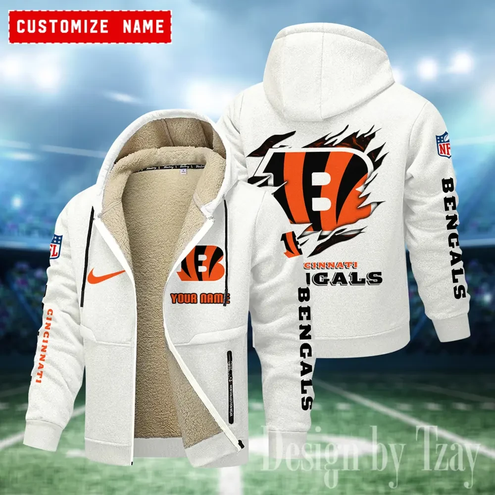Cincinnati Bengals Hoodies Zip Velvet Coat PB2CXVX