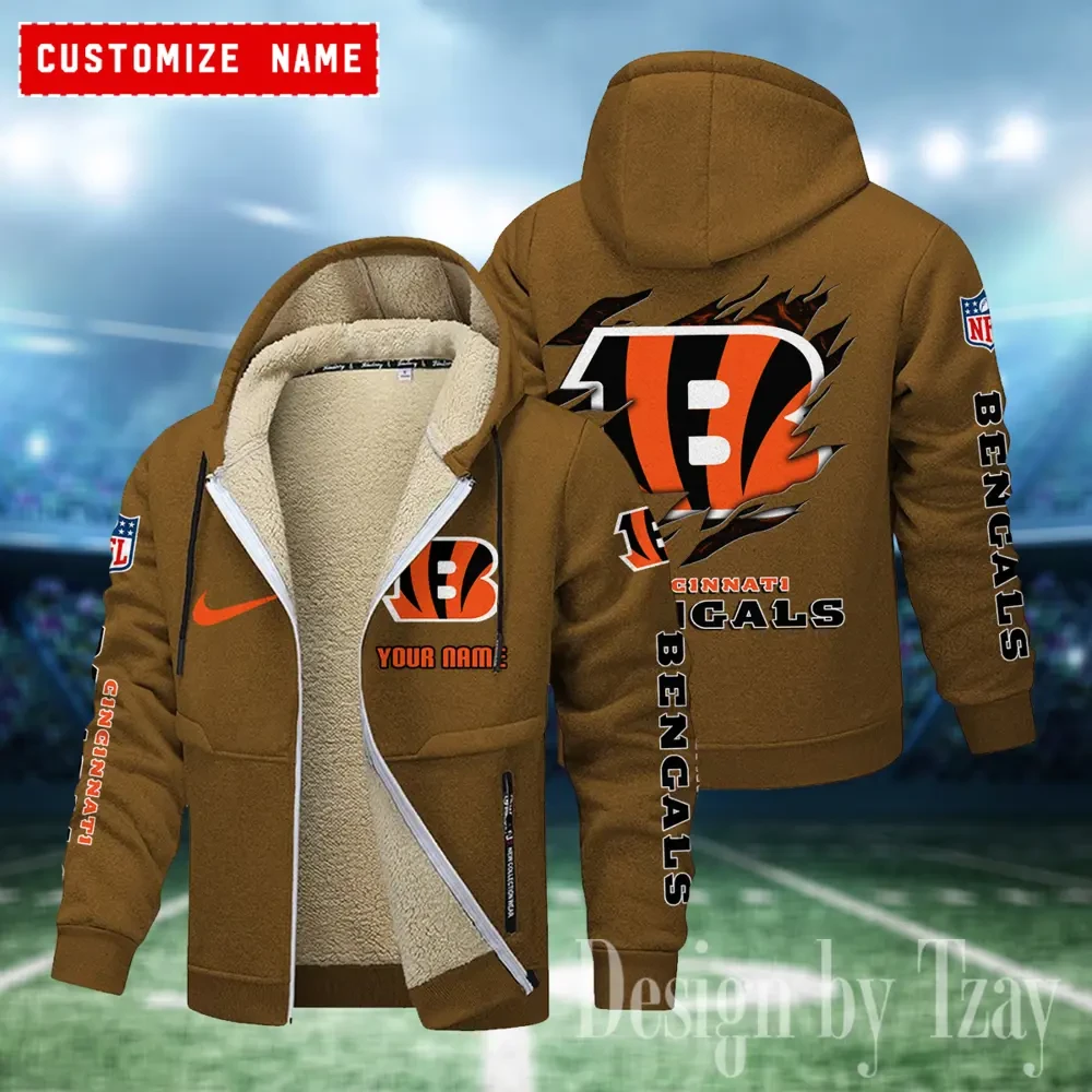 Cincinnati Bengals Hoodies Zip Velvet Coat PB2CXVX