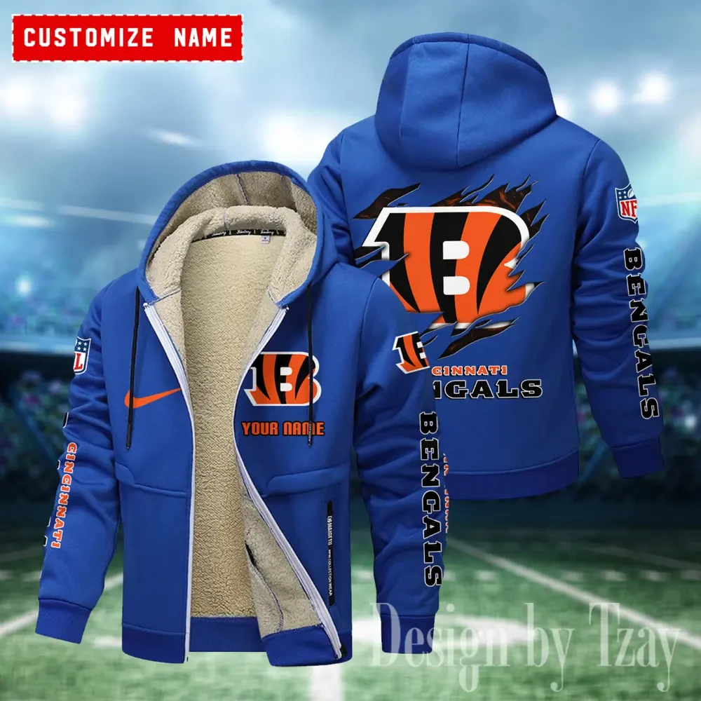 Cincinnati Bengals Hoodies Zip Velvet Coat PB2CXVX