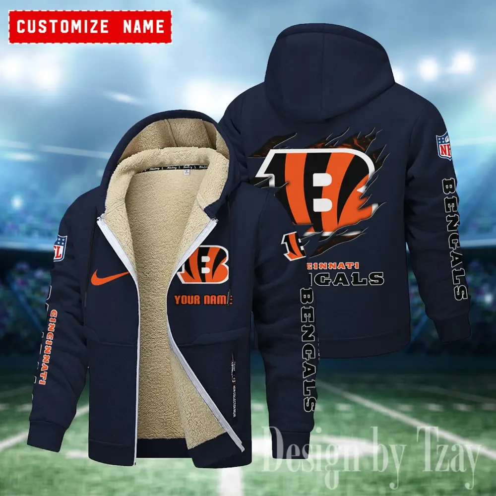 Cincinnati Bengals Hoodies Zip Velvet Coat PB2CXVX