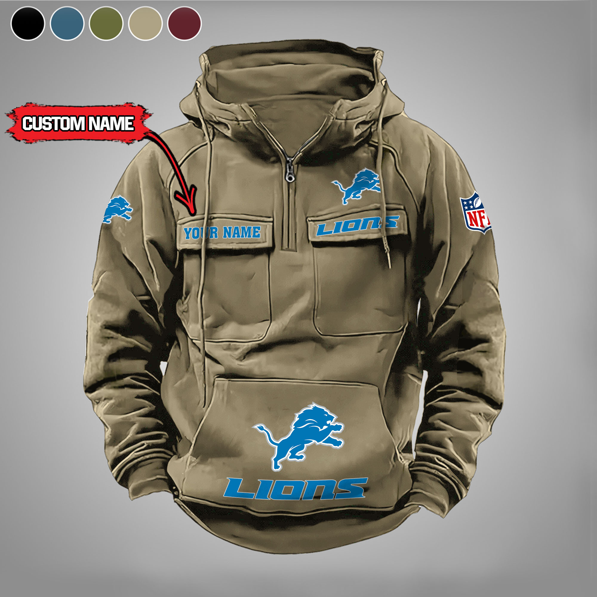 Detroit Lions Vintage Men Hoodies DV5 AZVMHD020
