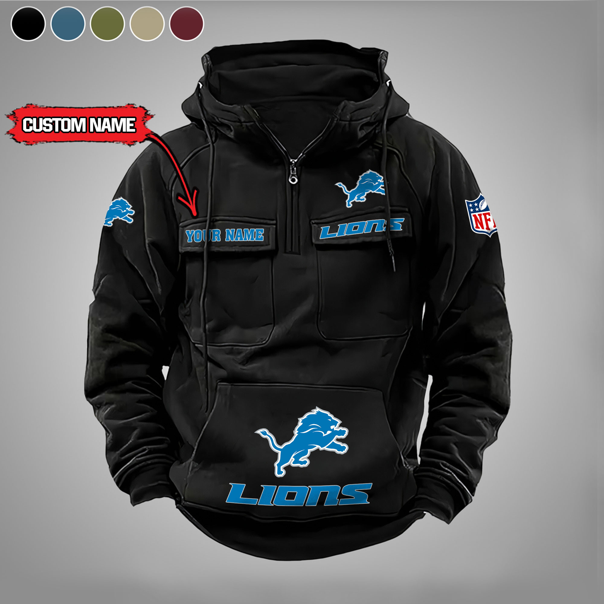 Detroit Lions Vintage Men Hoodies DV5 PB08WGM