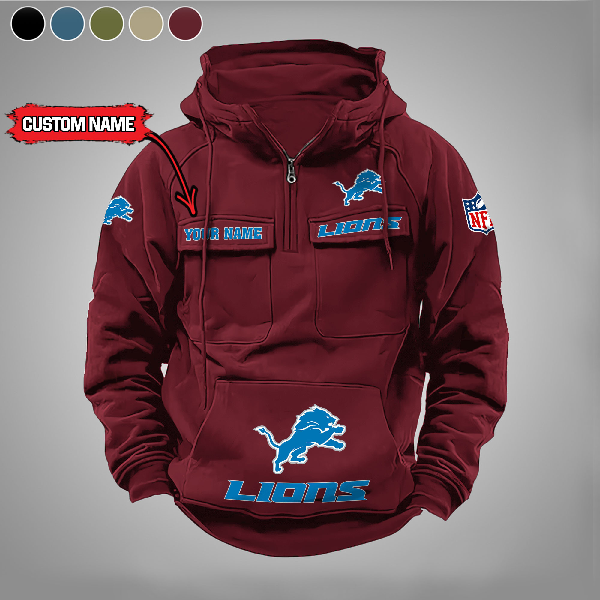 Detroit Lions Vintage Men Hoodies DV5 PB08WGM