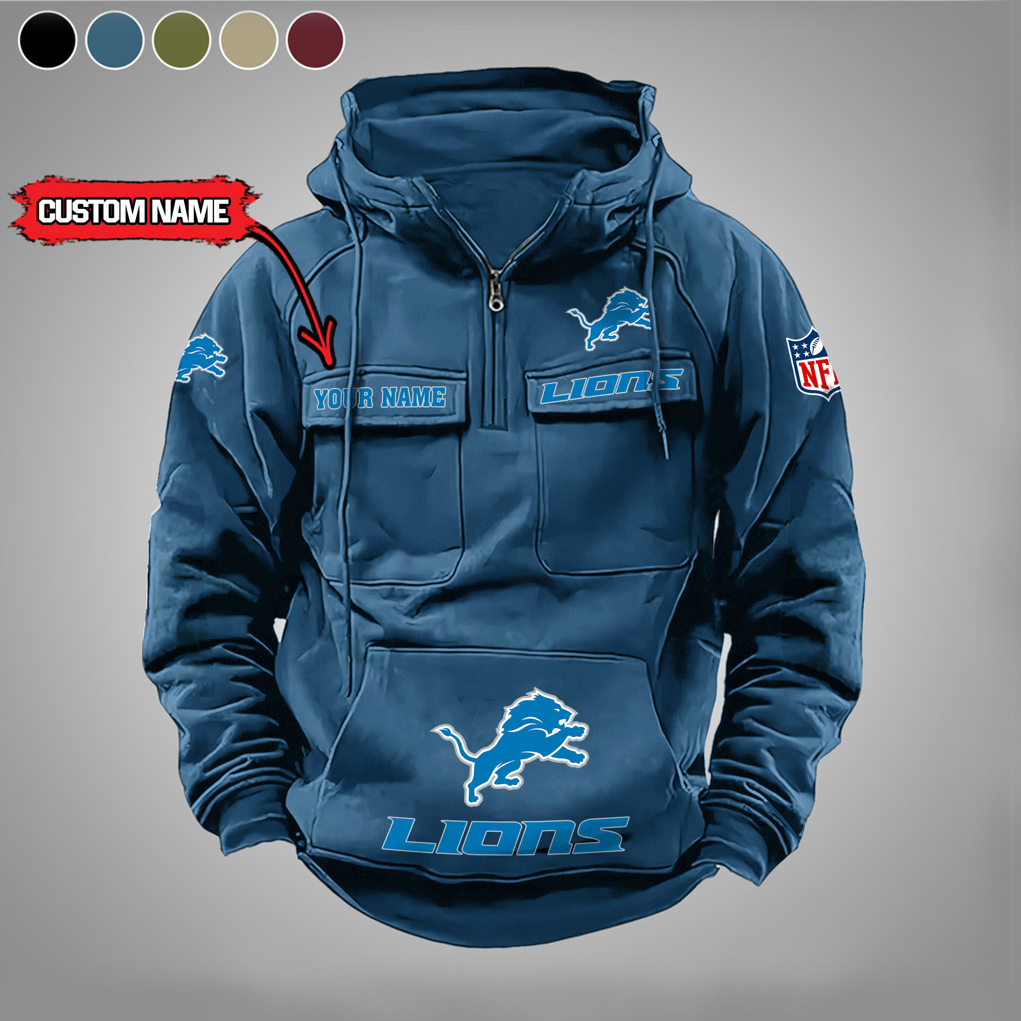 Detroit Lions Vintage Men Hoodies DV5 PB08WGM