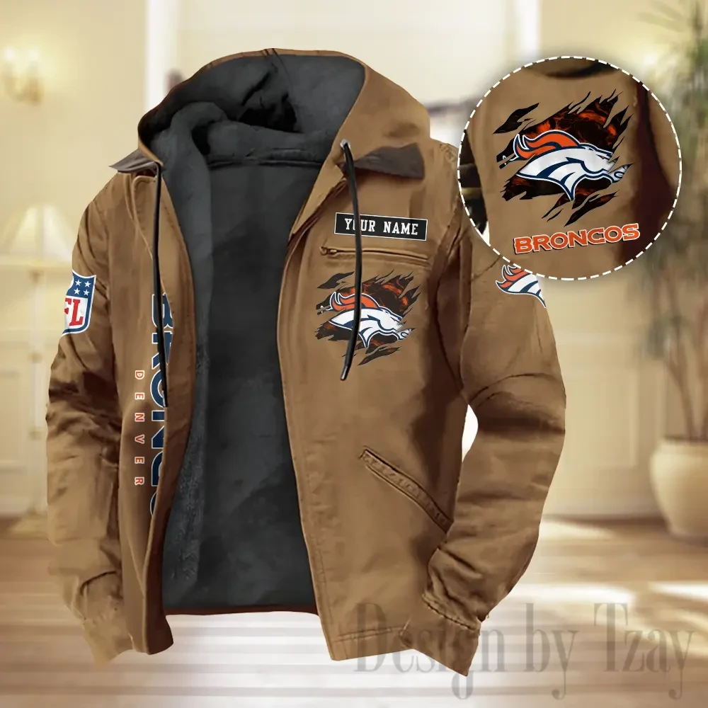 Denver Broncos Men Classic Badge Fleece-Lined Jacket PBKQA05
