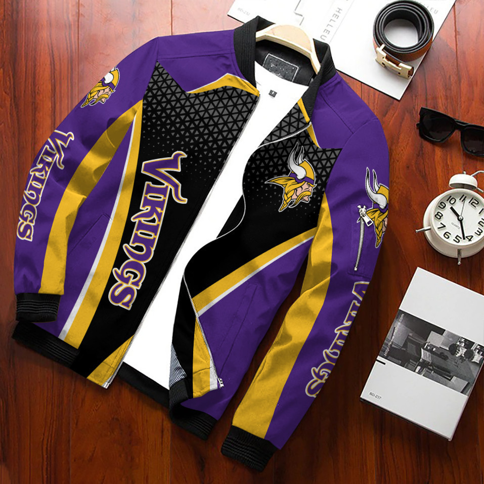 Minnesota Vikings Personalized Bomber Jacket PBR1FLR