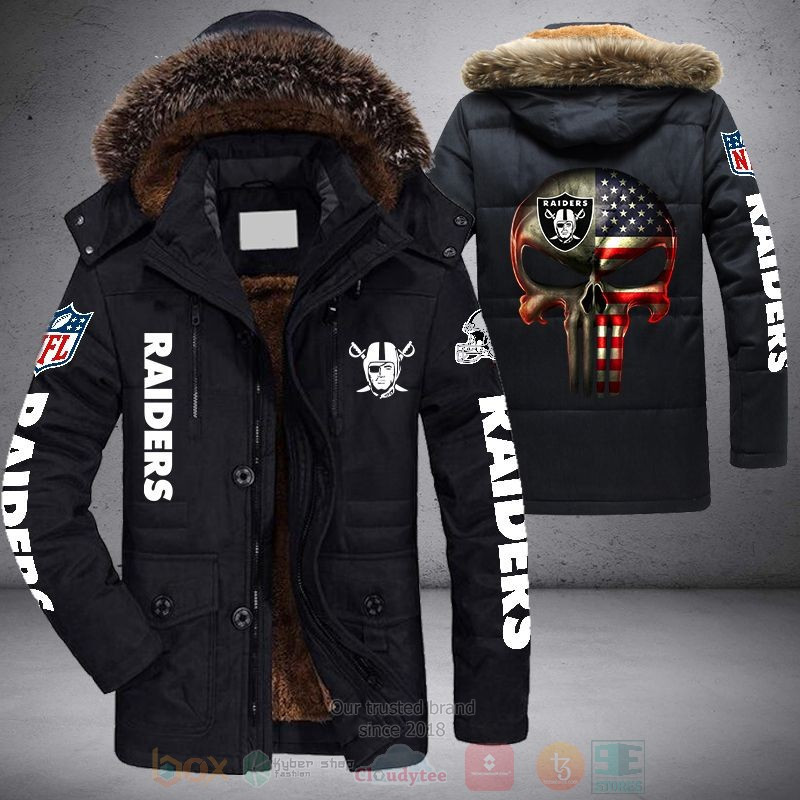 NFL Las Vegas Raiders Skull Punisher Parka Jacket - LIMITED EDITION