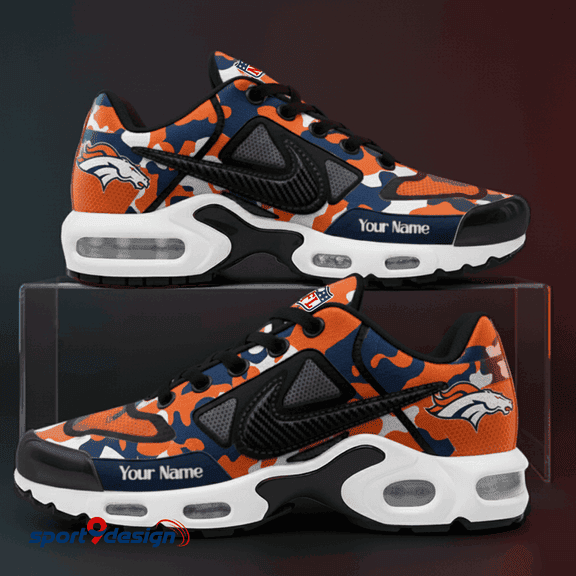 Denver Broncos Custom Camo Print Athletic T-N Sneakers SPTTNSHOES076