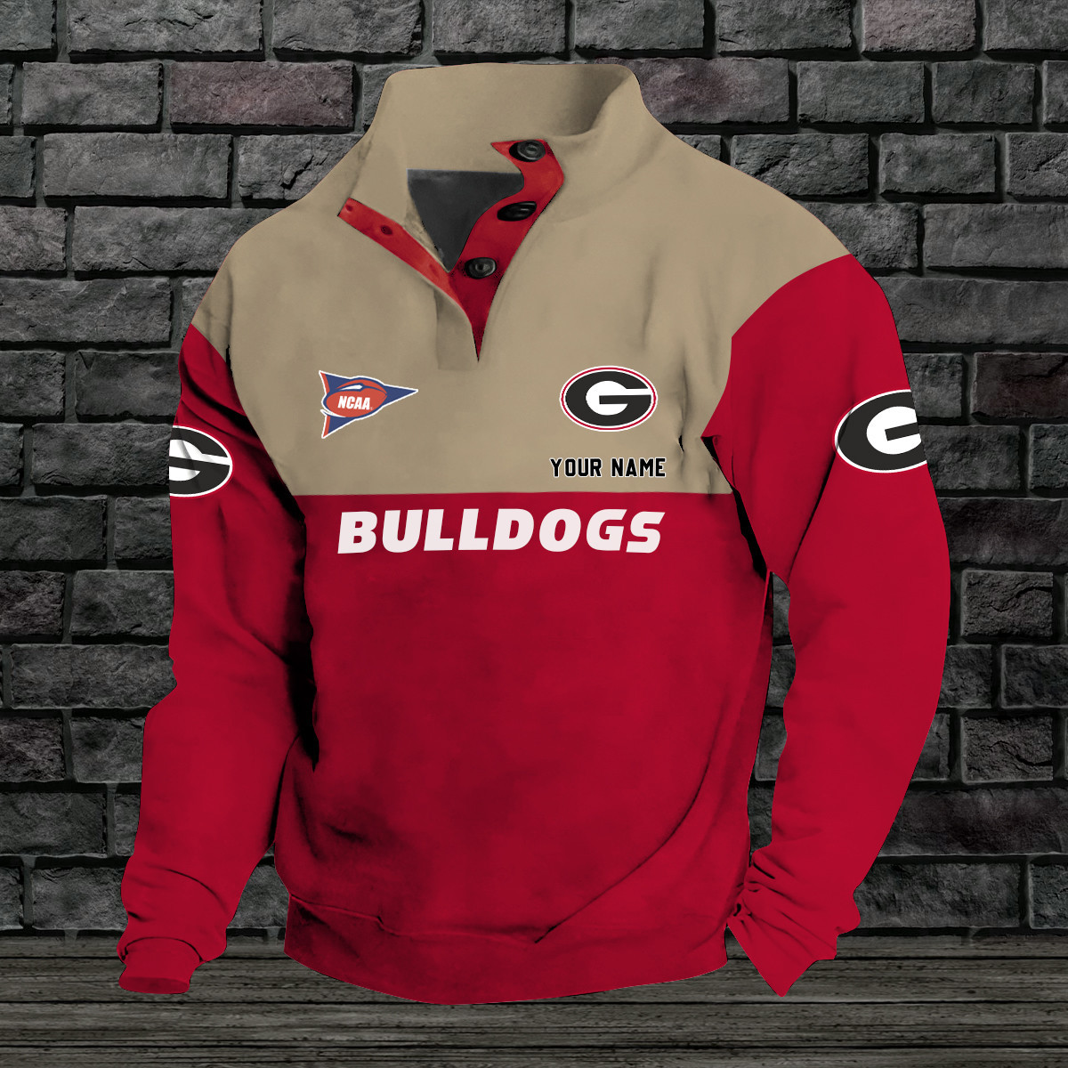 Georgia bulldogs Double Breasted Stand Collar Hoodies OHIO8DSW