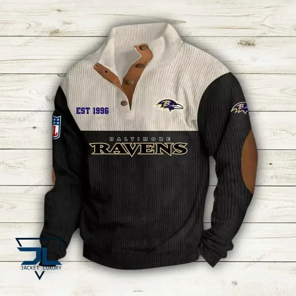 NFL Baltimore Ravens Color Block Stand Collar Sweatshirt PBVG3RI