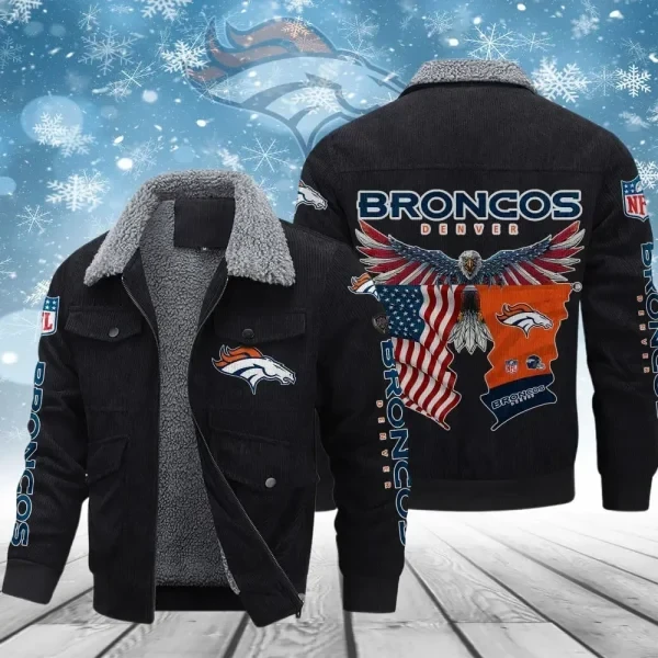Denver Broncos Men’s Thickened Corduroy Jacket ( SIZE M - 8 XL ) PBOPKO1