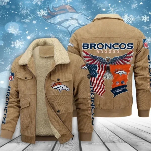 Denver Broncos Men’s Thickened Corduroy Jacket ( SIZE M - 8 XL ) PBOPKO1