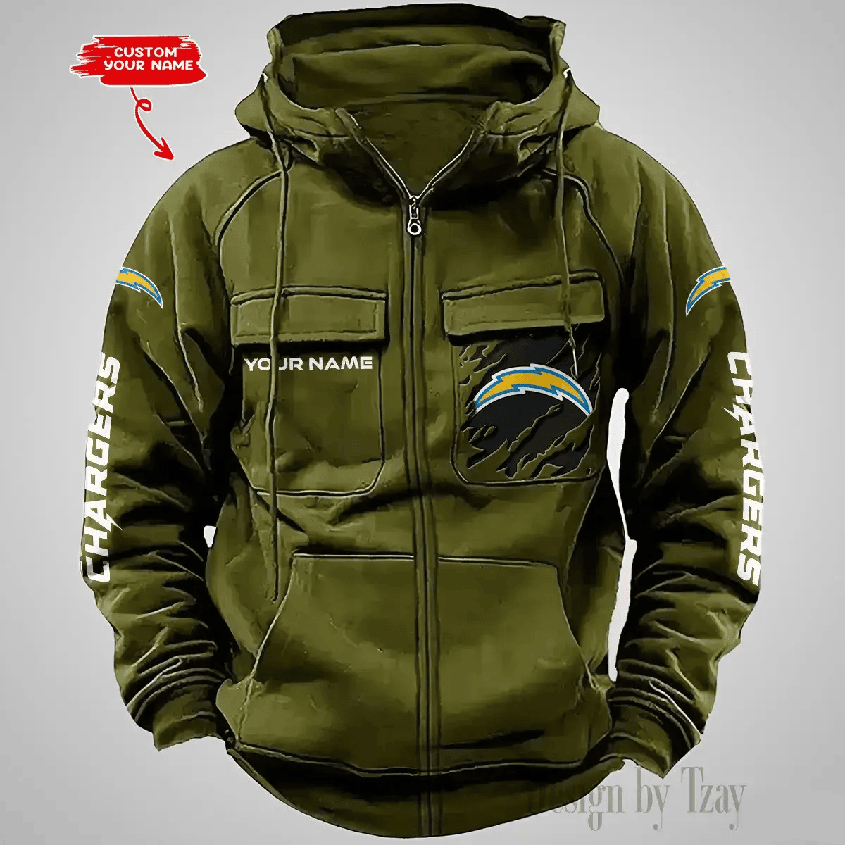 Los Angeles Chargers Vintage Men Hoodies Zipup DV5 PBOA3HQ
