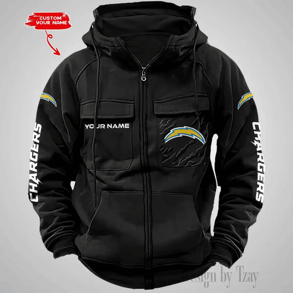 Los Angeles Chargers Vintage Men Hoodies Zipup DV5 PBOA3HQ