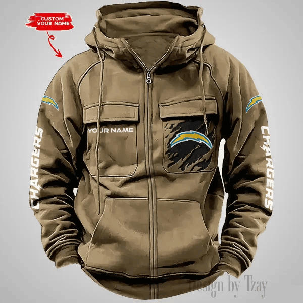 Los Angeles Chargers Vintage Men Hoodies Zipup DV5 PBOA3HQ