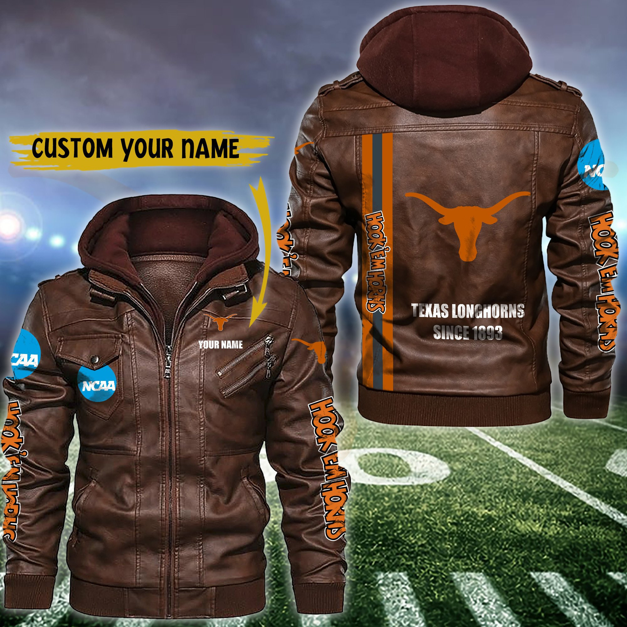 Texas Longhorns Leather Jacket ZPL234S