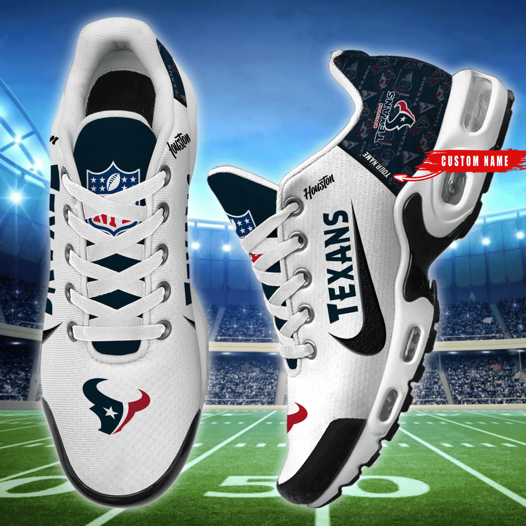 Houston Texans Personalized Plus T-N Youth Sneakers BGTN240