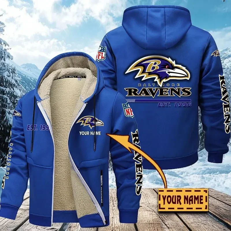Baltimore Ravens Zip Up Fur Coat PBDJ8CE