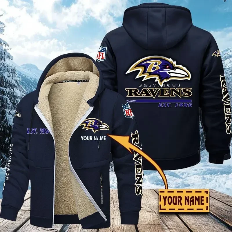Baltimore Ravens Zip Up Fur Coat PBDJ8CE