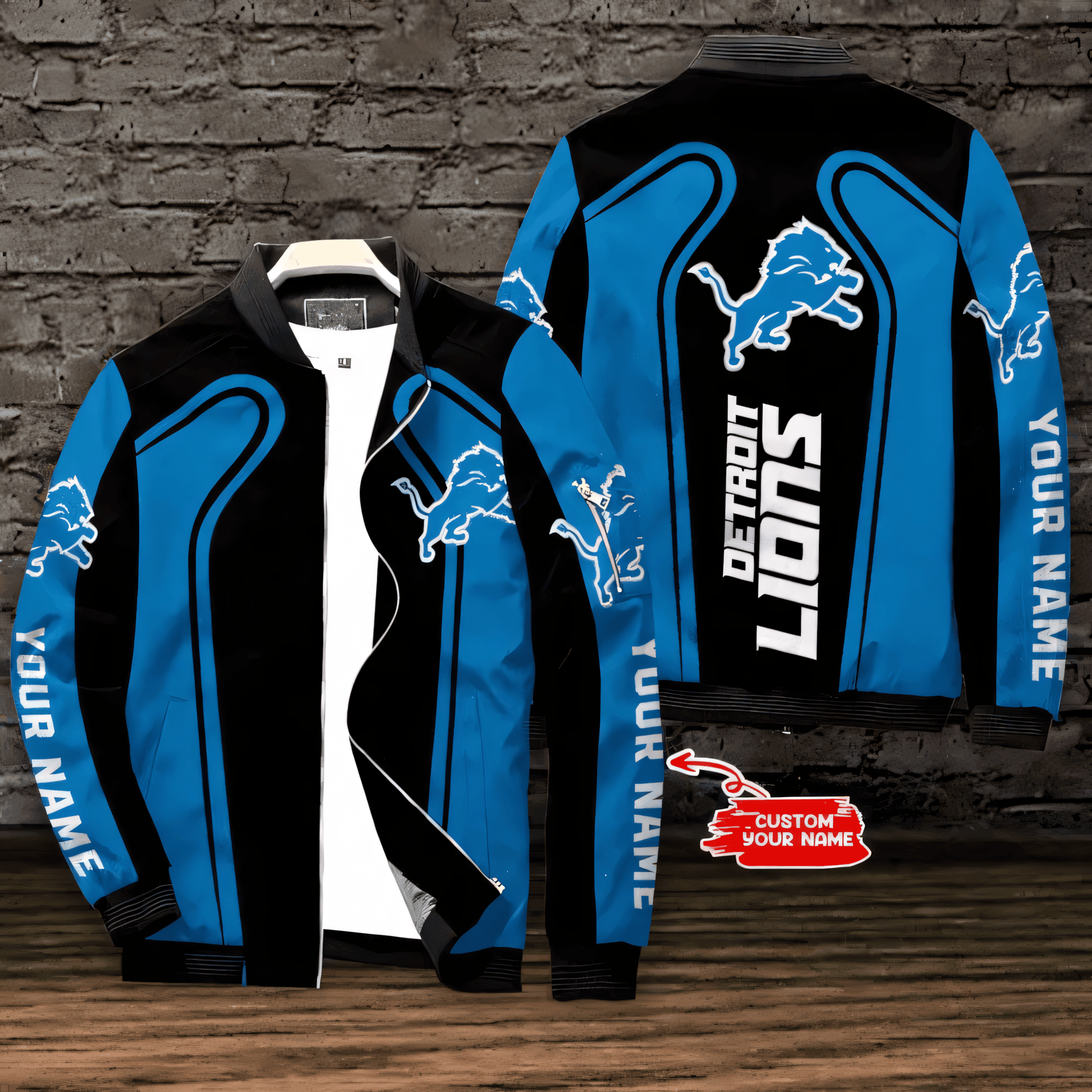 Detroit Lions Personalized Bomber Jacket BG806