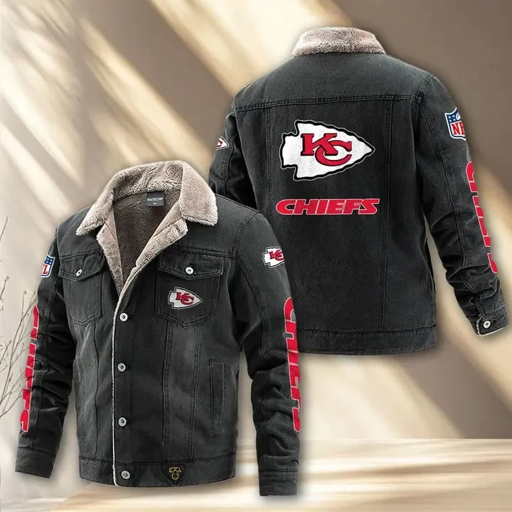 Kansas City Chiefs Fleece Lined Denim Jacket PBJ18WU