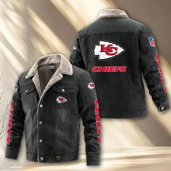 Kansas City Chiefs Fleece Lined Denim Jacket PBJ18WU
