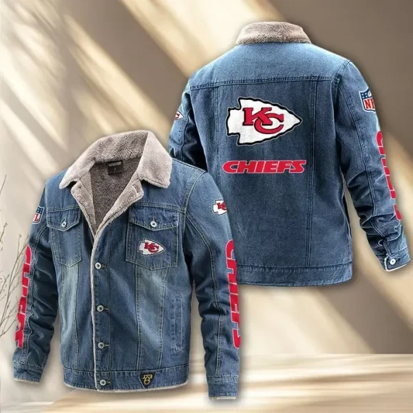 Kansas City Chiefs Fleece Lined Denim Jacket PBJ18WU
