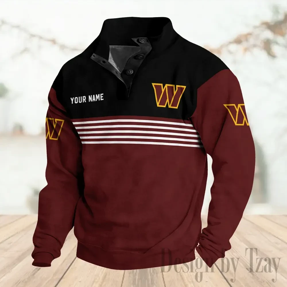 Washington Commanders Buttoned Collar Sweatshirt New Design 2025 S9DBSCH2252