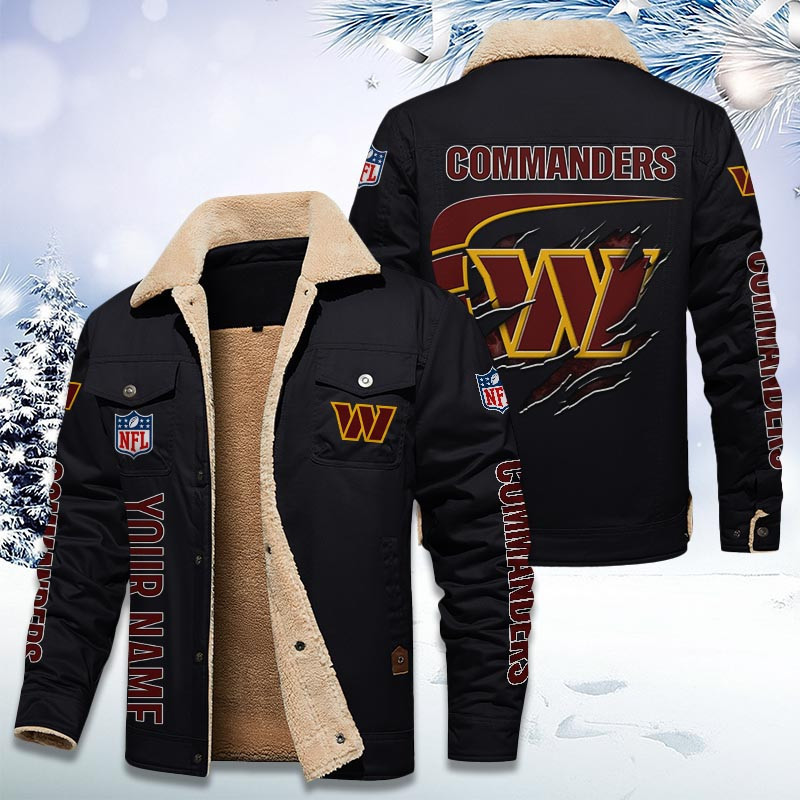 Washington Commanders Personalized Sherpa Fleece Trucker Jacket DMHL1049