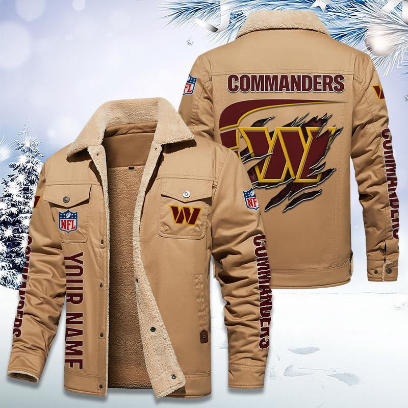 Washington Commanders Personalized Sherpa Fleece Trucker Jacket PB4H4KX