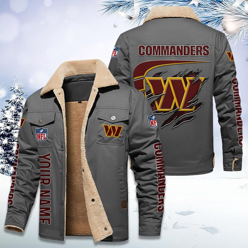 Washington Commanders Personalized Sherpa Fleece Trucker Jacket PB4H4KX