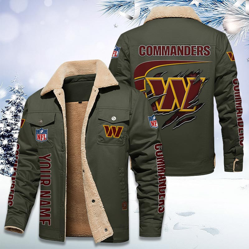 Washington Commanders Personalized Sherpa Fleece Trucker Jacket PB4H4KX