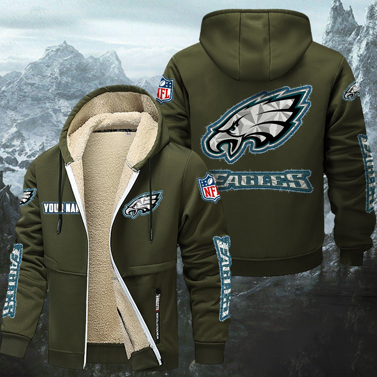 Philadelphia Eagles Sherpa-Lined Zip Hoodie WINHZVC12026