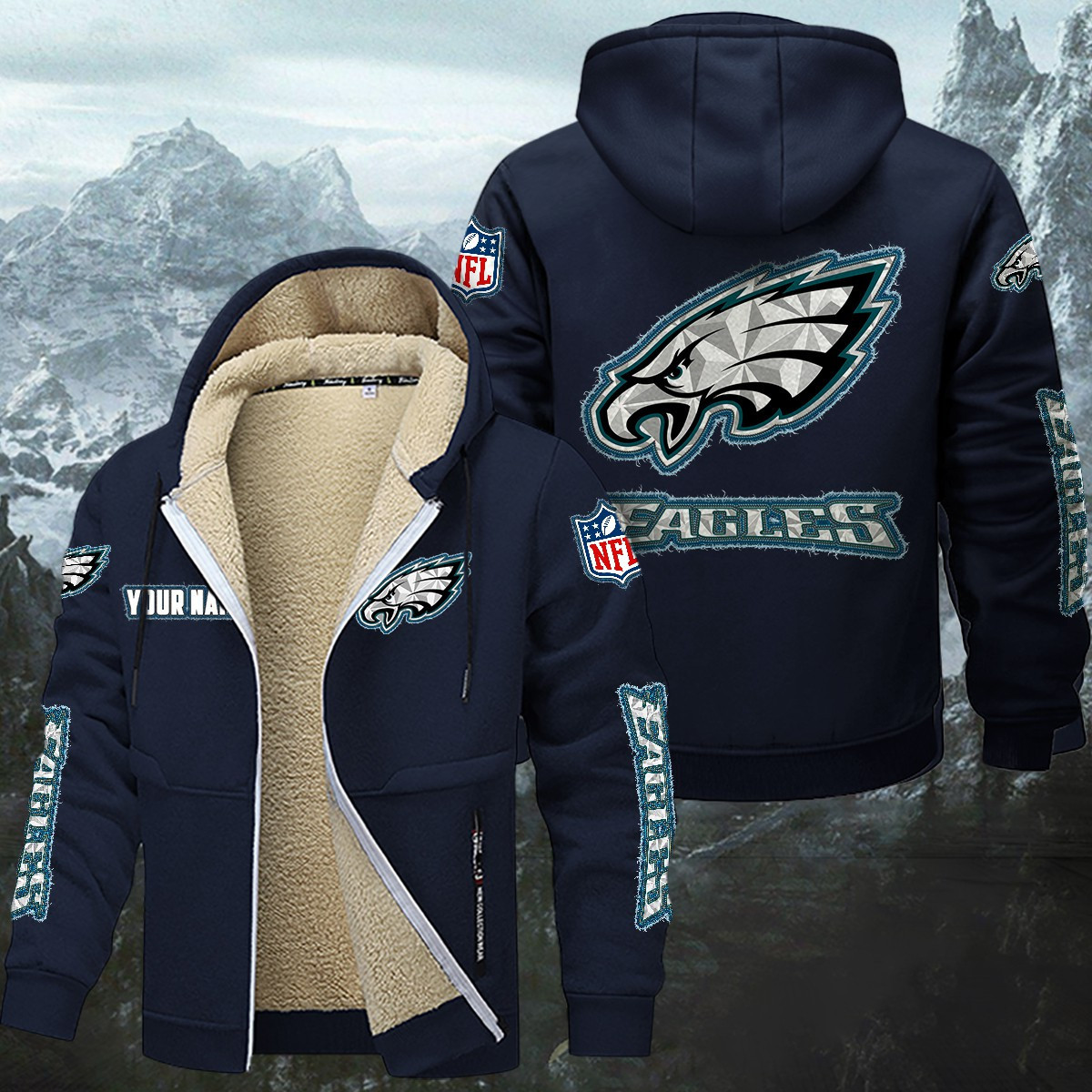 Philadelphia Eagles Sherpa-Lined Zip Hoodie PBXI79T